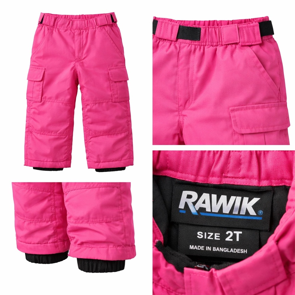 Rawik Toddler Snow Pants Pink Insulated Waterproof 2T
